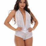 Body decotado todo em renda Mirella