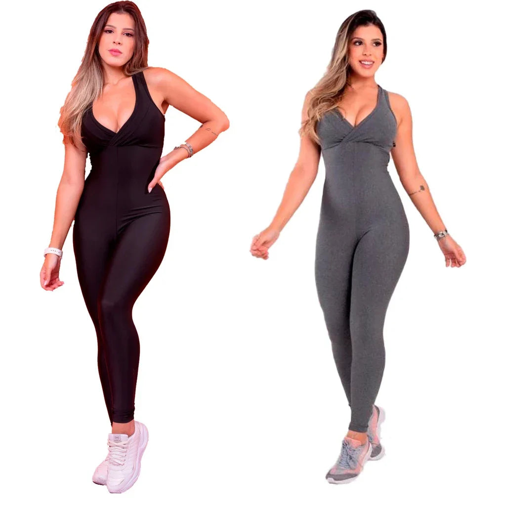 Kit com 2 Macacões Longos Fitness para Academia