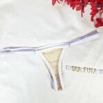 Calcinha de Tule com Regulagem e Frase Personalizável – Cibele – Branco – Tamanho M