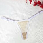 Calcinha de Tule com Regulagem e Frase Personalizável – Cibele – Branco – Tamanho M