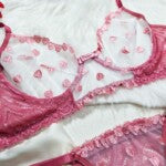 Conjunto Sexy sem Bojo com Tule Desenhado – Larissa