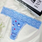 Tanga em Suede Estampado com Renda – Nicole