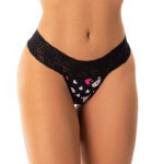 Tanga em Suede Estampado com Renda – Nicole