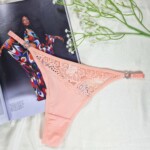 Tanga Fio Dental com Biju e Elástico Franzido